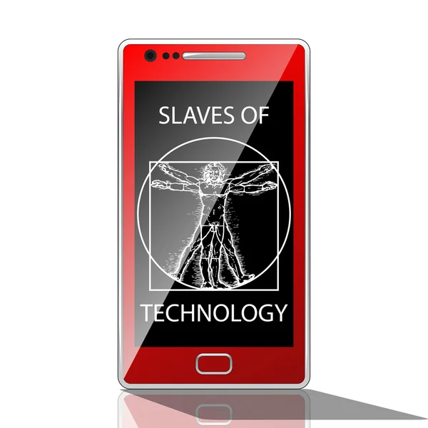Esclavos de tecnología — Vector de stock