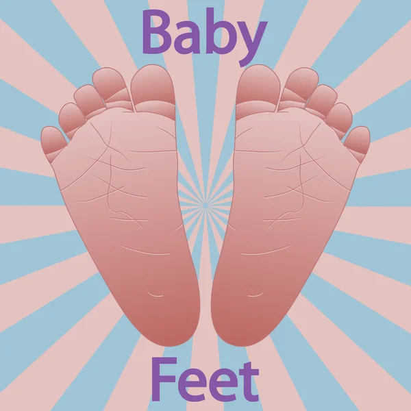 赤ちゃんの足の背景 — ストックベクタ