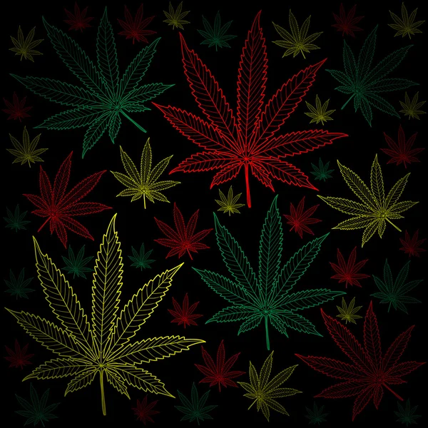 Marijuana-Cannabis-sfondo — Vettoriale Stock