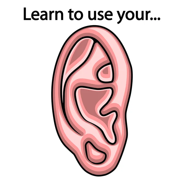 Dinlemek öğrenmek — Stok Vektör