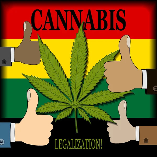 Unterstützung der Legalisierung von Cannabis — Stockvektor