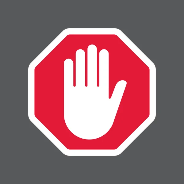 Hand blockiert Stoppschild — Stockvektor