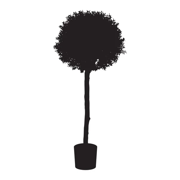 Hus och kontor växt träd silhouette — Stock vektor