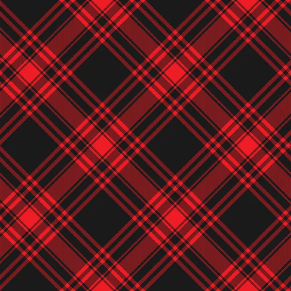 Menzies tartan zwart rood kilt diagonale stof textuur achtergrond — Stockvector