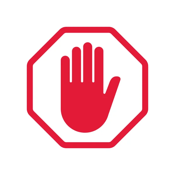 Rad Hand blockiert Stoppschild — Stockvektor