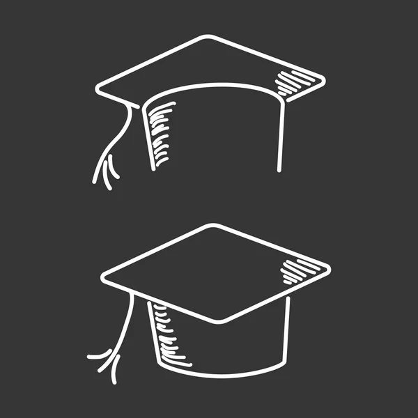 Καπάκι αποφοίτηση, καπέλο σχολείο — Διανυσματικό Αρχείο
