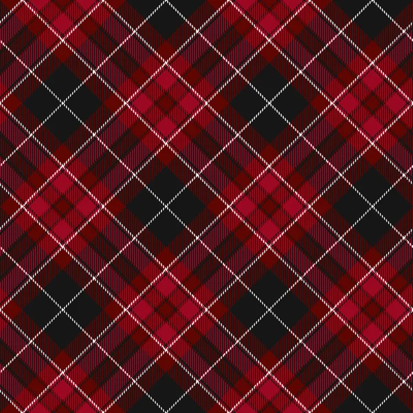 Pride of wales fabric diagonal textile red tartan seamless patte — Stock Vector