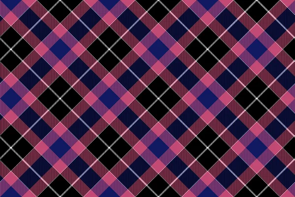 핑크 블루 블랙 체크 무늬 원활한 패턴 — 스톡 벡터