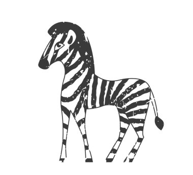 Çocuklar için zebra çizgi film vektör illüstrasyonuName. 