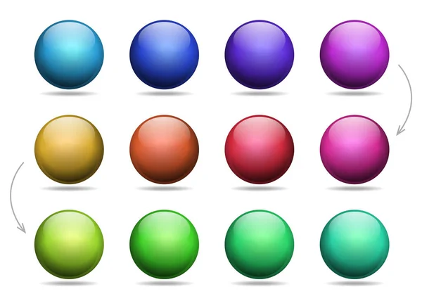 Set Bolas Multicolores Elemento Diseño Ilustración Vectorial — Archivo Imágenes Vectoriales