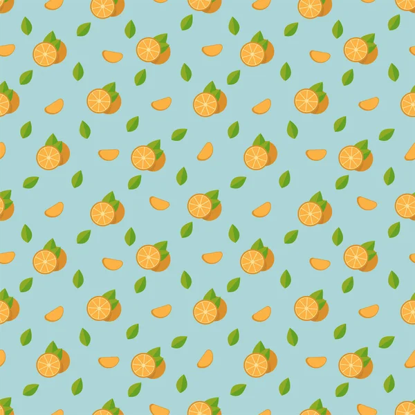 Oranges Motif Sans Couture Fond Vectoriel Avec Fruits Tropicaux Pour — Image vectorielle