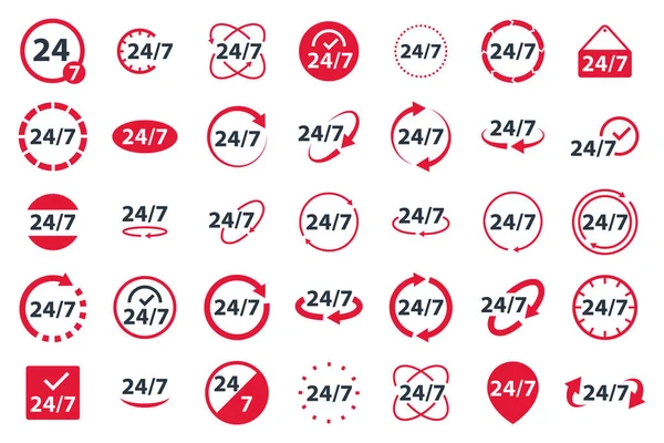 Hour Service Icon Vector Set — Wektor stockowy