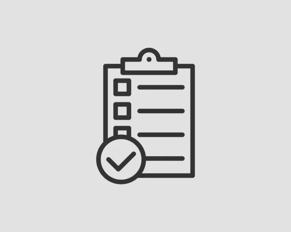 Checklist Icon Vector Line Design Marking Completed Work — Wektor stockowy