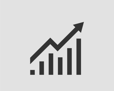 Increase profit icon. Growing bar graph vector.