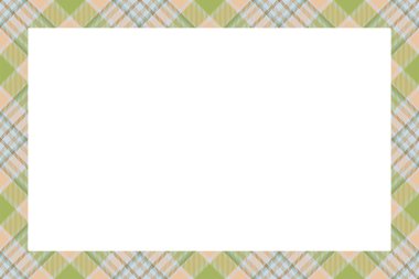 Vintage çerçeve vektörü. İskoç sınır modeli retro tarzı. Güzel, boş bir arkaplan, fotoğraf, portre, albüm için şablon. Tartan ekose süsü.