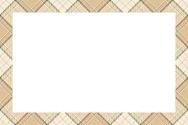 Vintage çerçeve vektörü. İskoç sınır modeli retro tarzı. Güzel, boş bir arkaplan, fotoğraf, portre, albüm için şablon. Tartan ekose süsü.