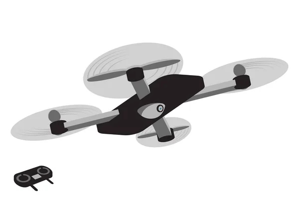 Fliegende Drohne Mit Kamera Vektorillustration Flachen Stil — Stockvektor
