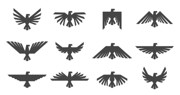 Eagles Graphic Element Template Logo Icons Heraldic Symbol Eagle Hawk — Stok Vektör