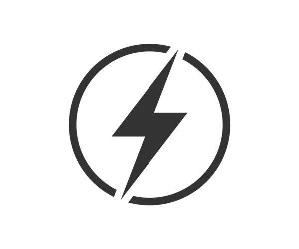 Lightning Power Icon Circle Electricity Vector Symbol — Wektor stockowy