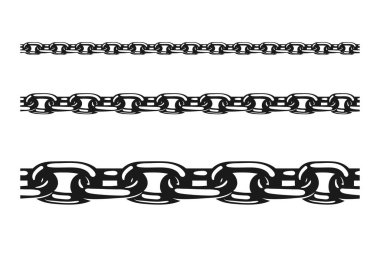 Chain seamless vector illustration. Black print design isolated on white. clipart
