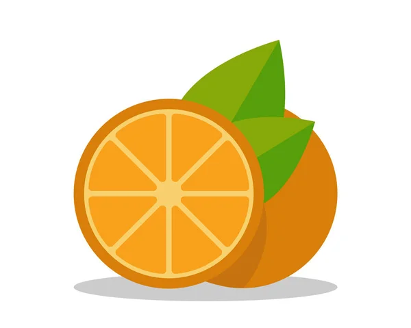 Orangefarbene Tropenfrucht Ikone Flachen Einfachen Stil Vektorillustration — Stockvektor