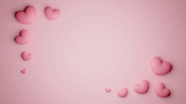 庆祝情人节的优雅背景 红心粉红的浪漫设计 文本的复制空间 — 图库照片