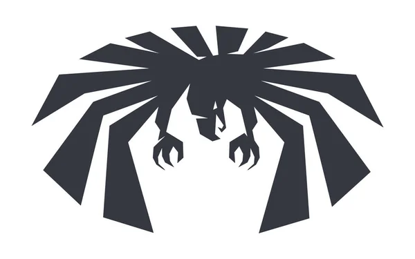 Ilustración Del Vector Aves Enojadas Fuerza Águila Símbolo Libertad Negro — Archivo Imágenes Vectoriales