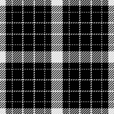 Ekose kontrol desenleri siyah beyaz. Kusursuz doku kumaş arkaplanı.