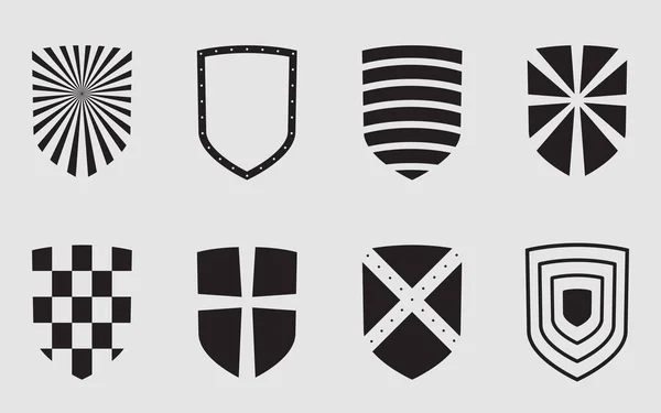 Icono Símbolo Vector Escudo Diseño Seguridad Emblema Logotipo Insignia Elemento — Vector de stock