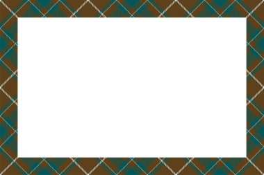 Vintage çerçeve vektörü. İskoç sınır modeli retro tarzı. Güzel, boş bir arkaplan, fotoğraf, portre, albüm için şablon. Tartan ekose süsü.