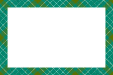 Vintage çerçeve vektörü. İskoç sınır modeli retro tarzı. Güzel, boş bir arkaplan, fotoğraf, portre, albüm için şablon. Tartan ekose süsü.