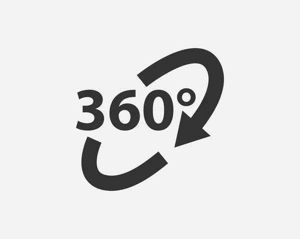 Icono Vector Vista 360 Grados Signos Símbolos Para Sitios Web — Vector de stock