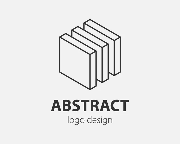 Block Logo Diseño Abstracto Tecnología Comunicación Vector Plantilla Estilo Lineal — Vector de stock