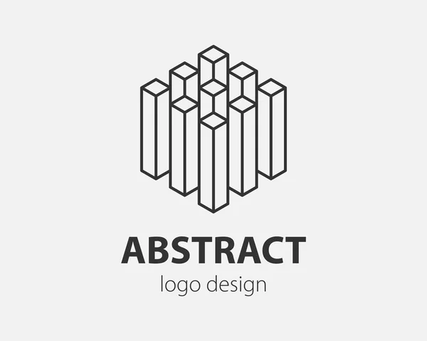 Блок Логотипа Абстрактный Дизайн Технология Связи Векторный Шаблон Линейный Стиль — стоковый вектор