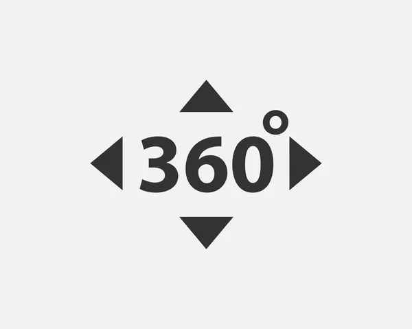 360 Graden Uitzicht Vector Icoon Tekenen Symbool Voor Websites Webdesign — Stockvector