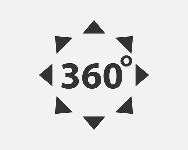 Icono Vector Vista 360 Grados Signos Símbolos Para Sitios Web — Vector de stock