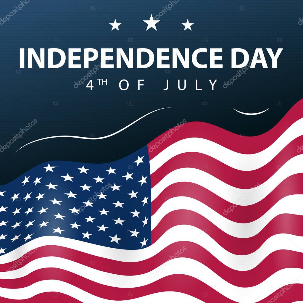 USA Indeoendence day poster. 4 July. Vector illustration