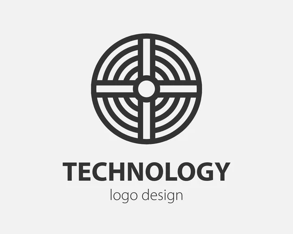 Геометрический Векторный Логотип Круге Логотип Высокого Технологического Стиля Нанотехнологий Криптовалют — стоковый вектор