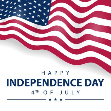 Amerika Birleşik Devletleri 'nin Mutlu Bağımsızlık Günü arkaplanının ABD Bayrağı çizimi.