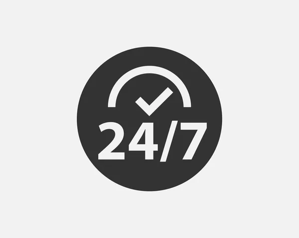 24時間サービスアイコンシンボルベクトル ウェブサイト ウェブデザイン モバイルアプリのための記号とシンボル — ストックベクタ