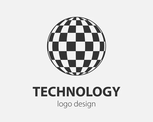 Logotipo Tecnologia Abstrata Superfície Esférica Com Padrão Abstrato Adequado Para — Vetor de Stock