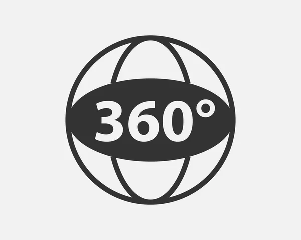 Icono Vector Vista 360 Grados Signos Símbolos Para Sitios Web — Vector de stock