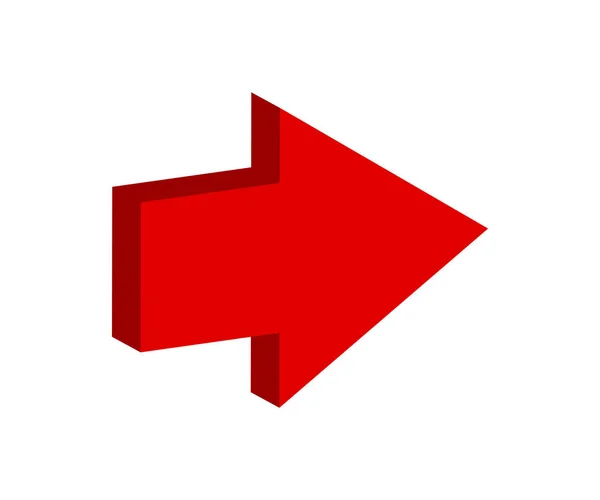 Vektor Rotes Pfeil Symbol Auf Weißem Hintergrund Richtung Rechts — Stockvektor