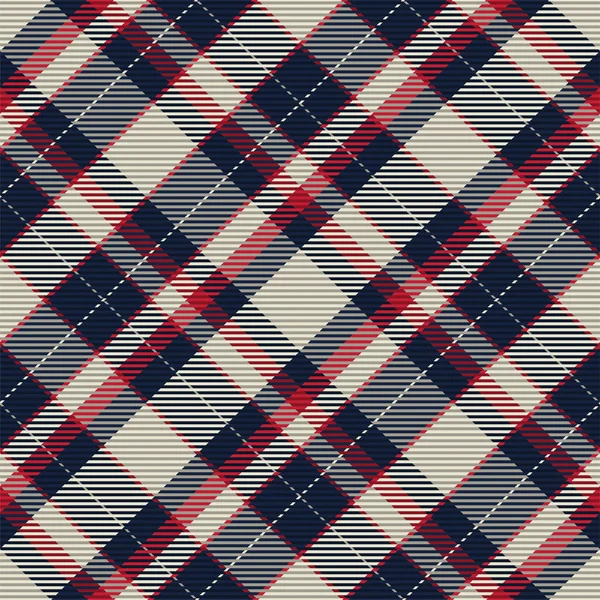 Plaid Pattern Seamless Check Fabric Texture Stripe Square Background Vector — Stock Vector