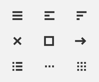 Line icon menu for mobile navigation. Vector app design application. Simple interface element set.