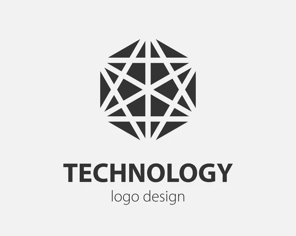 Vettore Astratto Del Logo Esagonale Logotipo Geometrico Creativo Concetto Design — Vettoriale Stock