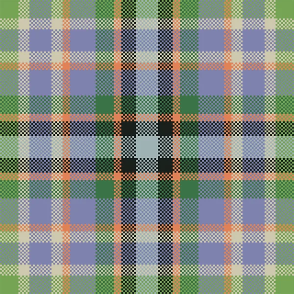 Pixel Bakgrund Vektor Design Modern Sömlös Mönsterpläd Fyrkantigt Texturtyg Tartan — Stock vektor