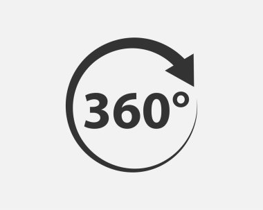 360 derecelik görüntü vektör simgesi. Web siteleri, web tasarımı, mobil uygulama işaretleri ve sembolleri.