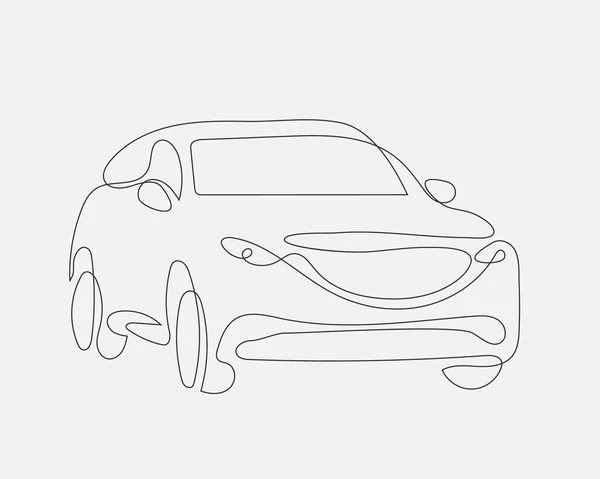 Concept Automatique Conception Une Ligne Voiture Vectorielle Des Lignes Dessin — Image vectorielle