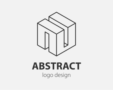 Logo soyut tasarımı engelleme teknolojisi iletişim vektörü şablonu doğrusal biçimi. İstihbarat İnternet Sitesi Logotype konsept simgesi.